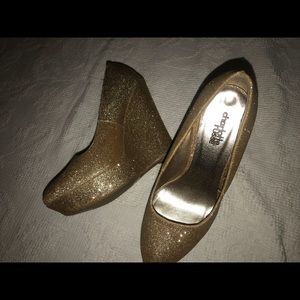 Charlotte Russe gold wedges